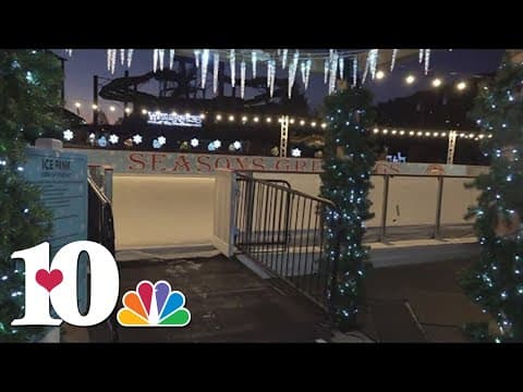 Christmas lights on display in the Smokies