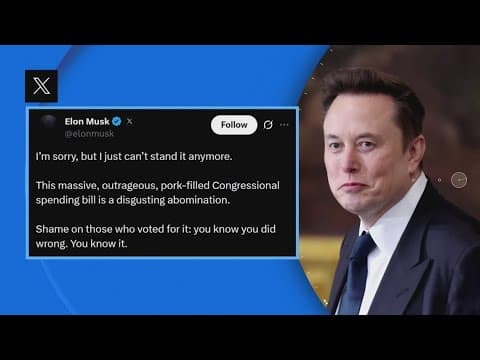 White House reacts after Elon Musk calls Trump's 'Big Beautiful Bill' a 'disgusting abomination'