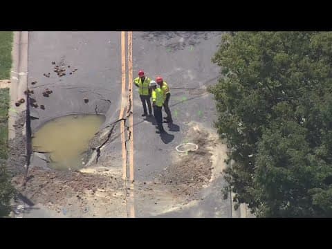 Water main break creates sinkhole along Georgia Ave. in Maryland
