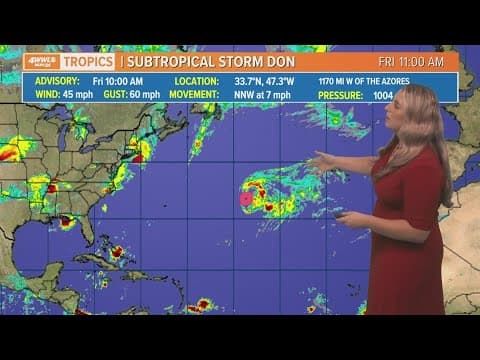 Friday Noon Tropical Update: Subtropical Storm Don a bit weaker in the Atlantic