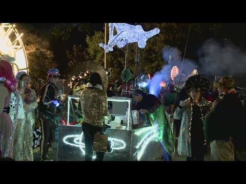 Krewe Mosaique parades in the French Quarter for its first Carnival