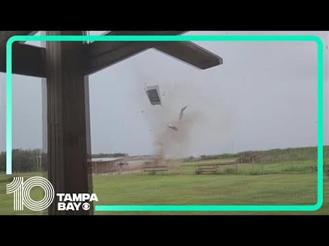 Landspout sends sheets of metal flying in Polk County yard