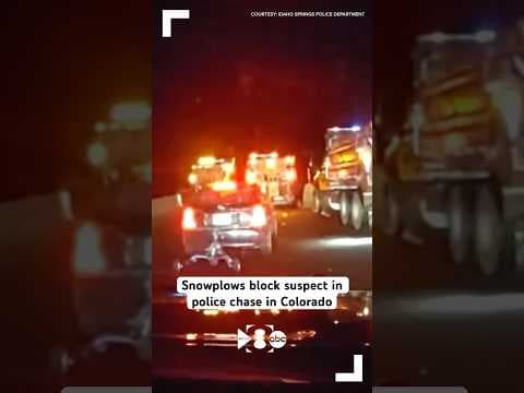 Snowplows block suspect in police chase in Colorado