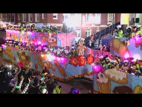 Cakes, sweets and treats on Chef float during Krewe of Cleopatra parade