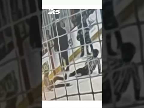 Viral video shows parent shoving child referees at youth hockey game