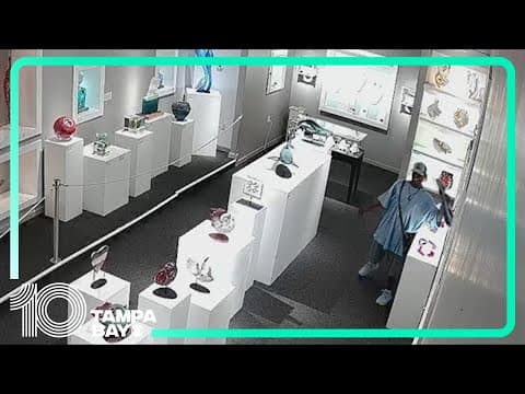 Surveillance video shows man snatching glass sculpture from St. Pete art gallery