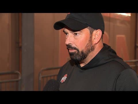 Ohio State head coach Ryan Day discusses victory against Ohio University