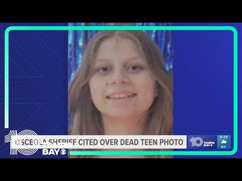 Osceola sheriff cited after posting photo depicting killing of 13-year-old