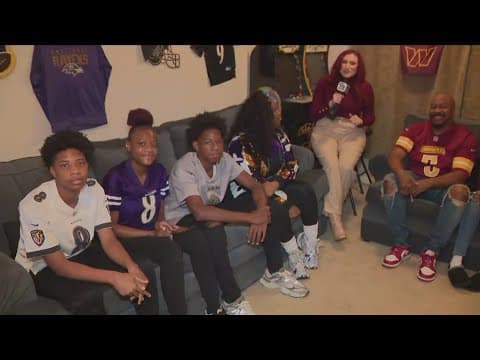 It's Commanders @ Ravens today and families root for both teams!