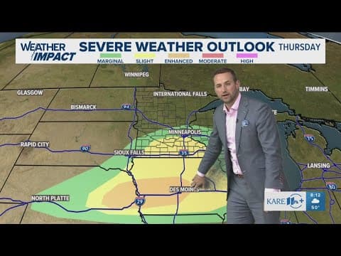 KARE 11 Weather Impact Alert: Risk of hail moves north into Twin Cities