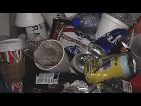 Ohio State worker combines cheer with trash pickup