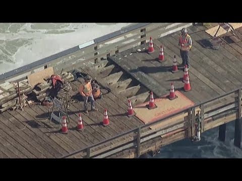 Construction crews are replacing 150 deck planks on the Imperial Beach Pier