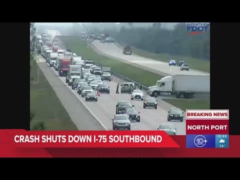 Crash between two semi-trucks shuts down southbound I-75 in North Port