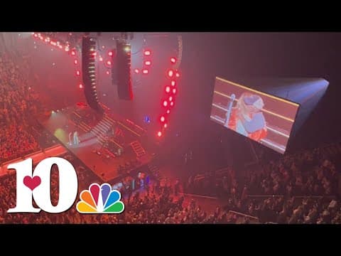 Kelsea Ballerini and Kenny Chesney perform together at Food City Center