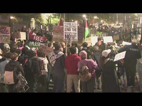 Protestors spend night outside Israeli Embassy calling for ceasefire in Israel-Hamas War