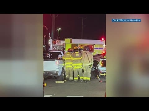 Person sent to hospital with serious injuries after being trapped in vehicle following wreck