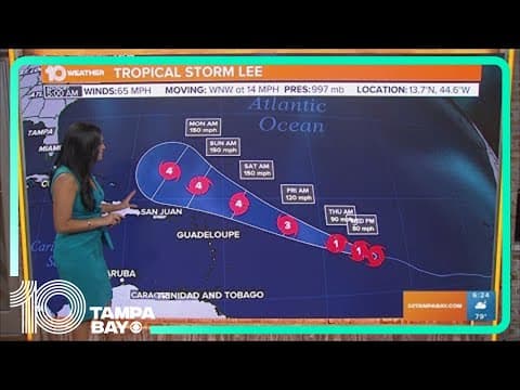 Tracking the Tropics: Tropical Storm Lee quickly approaching hurricane strength | 5 a.m. Tuesday