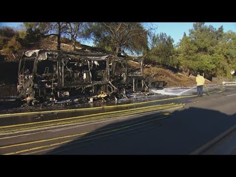 Road closure, evacuations in Poway area due to vegetation fire