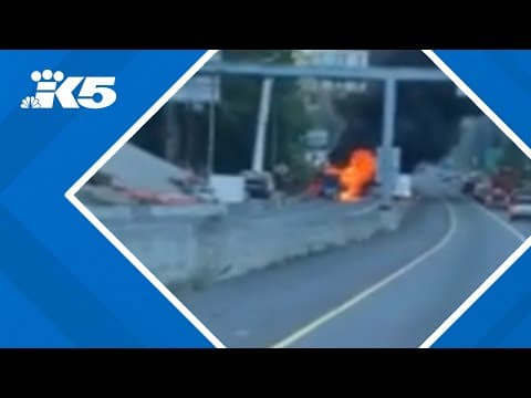 Accident, truck fire cause I-405 N to shut down in Renton