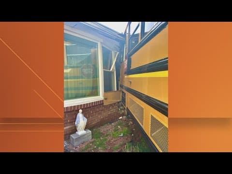 School bus crashes into home in Adelphi