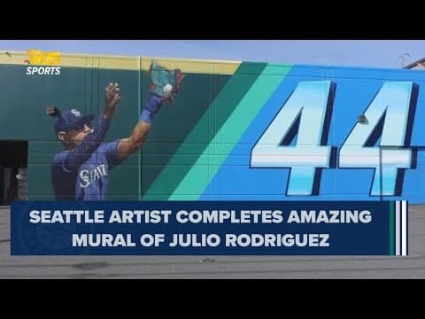 Seattle artist completes mural of Mariners fan favorite Julio Rodriguez ahead of baseball season
