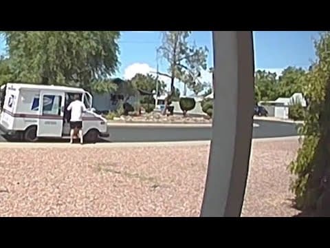Doorbell video shows Phoenix man rushing to help USPS driver showing signs of distress