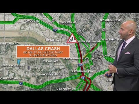 Traffic Alert: Crash on I-35 shuts down three lanes, causing backup