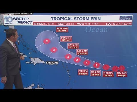 Tracking the tropics: Tropical Storm Erin expected to become hurricane later this week