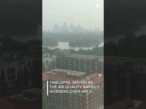 TIMELAPSE: Watch as the air quality worsens over Minneapolis on Wednesday. #kare11 #shorts