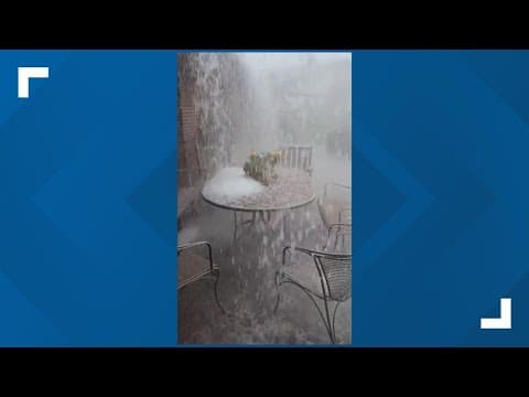 Hail falling in Brenham, Texas | 5/5/25