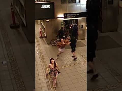 Surveillance video shows moments of deadly stabbing at Seattle light rail station
