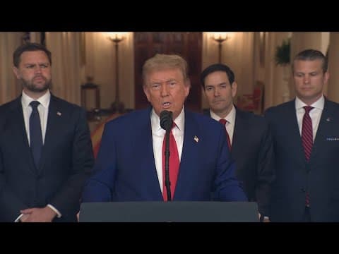 President Trump addresses nation after US bombs Iranian nuclear sites