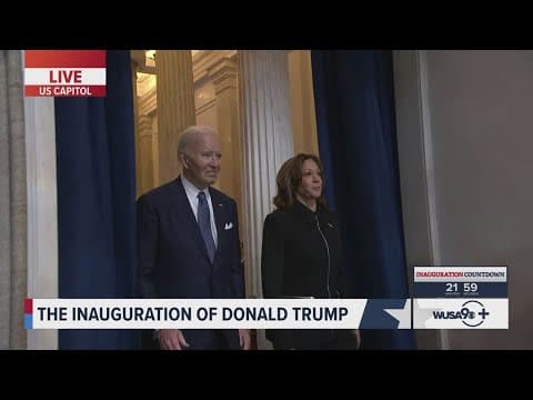 President Joe Biden, Vice President Kamala Harris enter Rotunda for Trump's inauguration