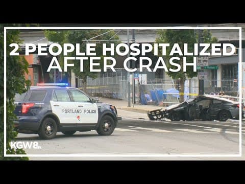 2 hospitalized with life-threatening injuries after crashing into a bridge pillar in Southeast Portl