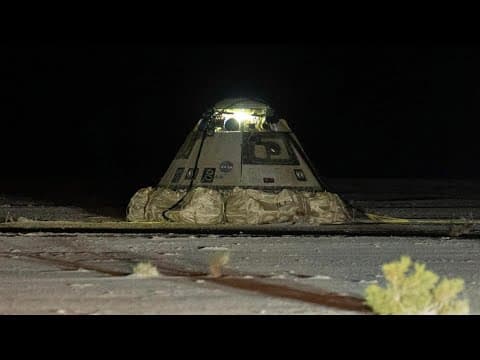 Boeing's troubled capsule returns to Earth as 2 astronauts remain in space