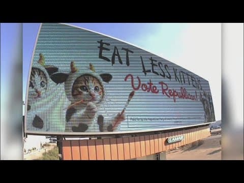 Arizona Republican Party puts up “Eat Less Kittens” billboard sign