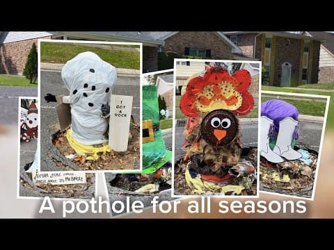 A pothole for all seasons - Decorated New Orleans pothole an attraction