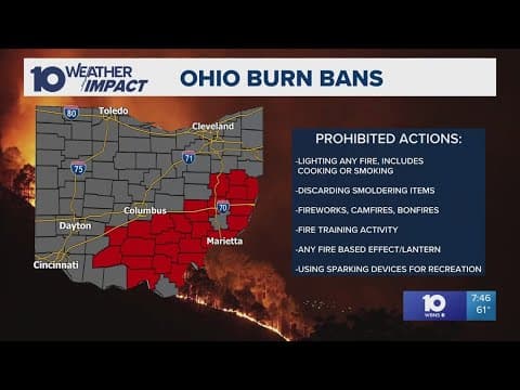 Ohio fire marshal bans open burning for 2 dozen counties around the state due to drought