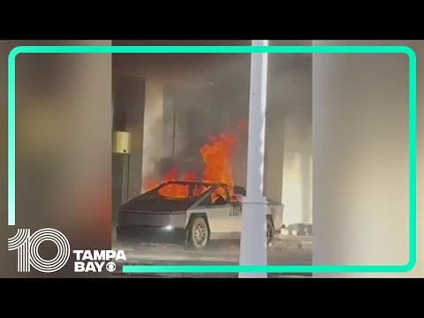 Cybertruck loaded with fireworks explodes near Trump's Vegas hotel, one dead