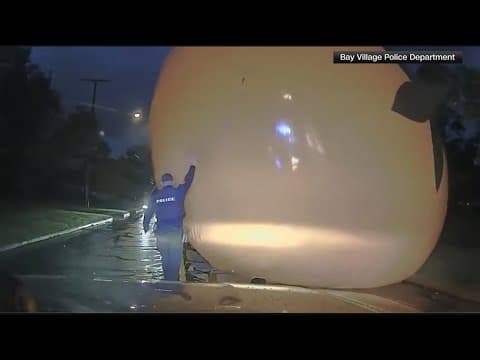 Huge inflatable pumpkin goes on the run from police in Ohio