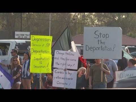 Dozens of people in Plant City demonstrate against President Trump's deportation policies
