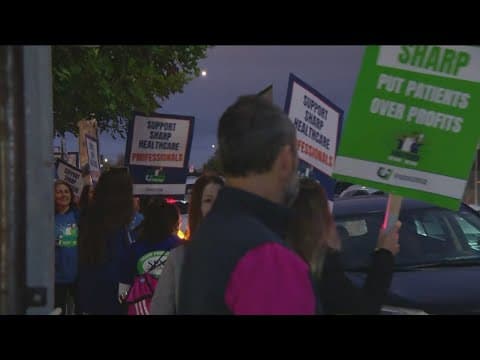 Sharp nurses picket across San Diego for improved contracts, benefits