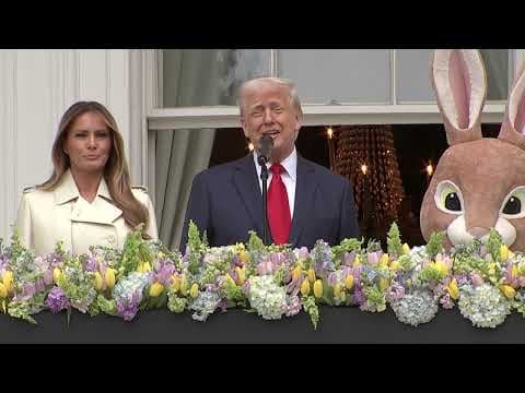 President Trump delivers remarks at annual Easter Egg Roll at the White House