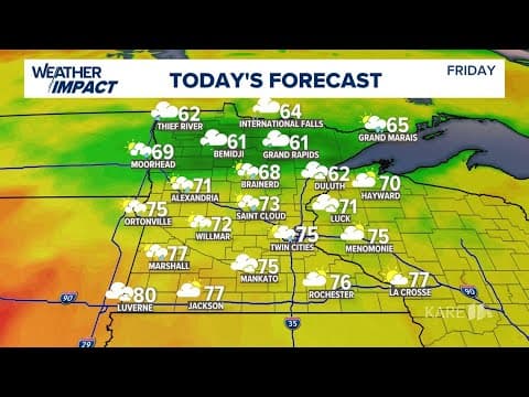 The morning forecast for Friday, July 18