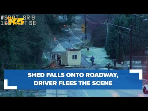 Police search for truck driver who lost shed on Snohomish County road