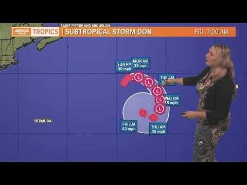 Tropical Update Sunday Morning: Subtropical Storm Don looks to weaken in coming days