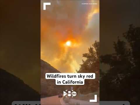 Wildfires turn sky red in California