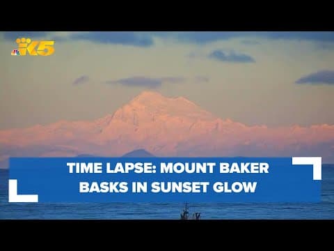 From Port Angeles, Mount Baker basks in sunset glow | KING 5