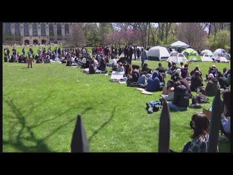 Northwestern students protest war and for university to disclose any partnerships with Israel