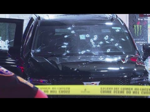 Gunmen leave SUV riddled with bullet holes during deadly shooting outside Houston gas station
